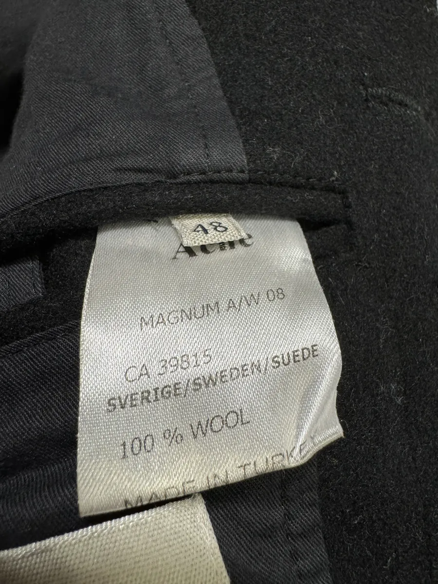 AW2008 Acne Studios Black Wool Bomber Jacket - Image 7