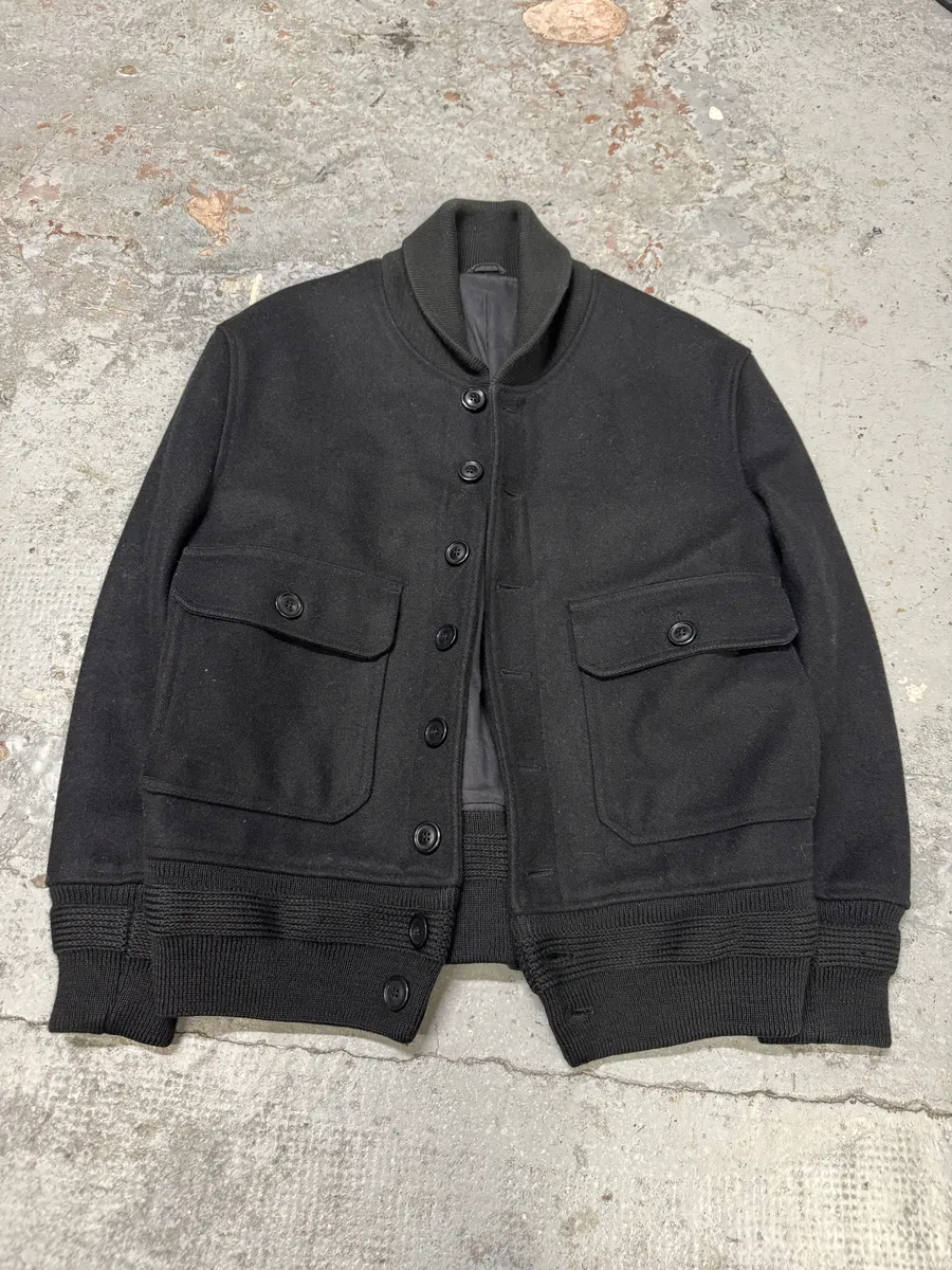 AW2008 Acne Studios Black Wool Bomber Jacket - Image 9