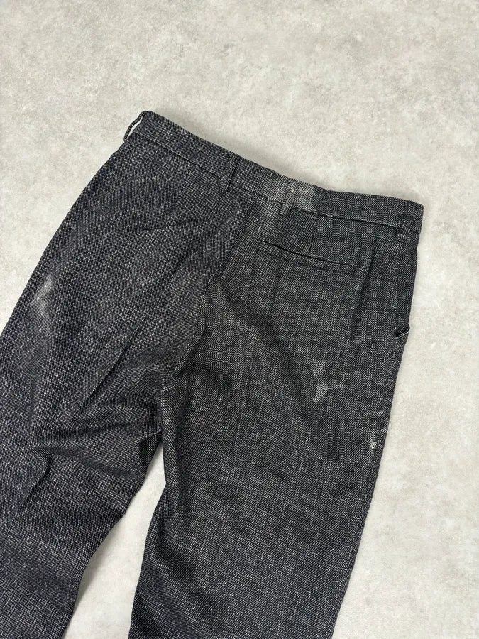 AW2008 Balenciaga Charcoal Wool Blend Grey Straight Pants - Image 7