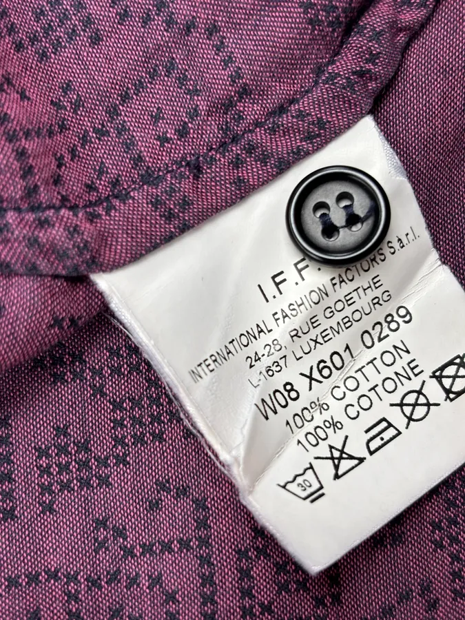 AW2008 Bikkembergs Black Purple Geometric Patterned Shirt - Image 11