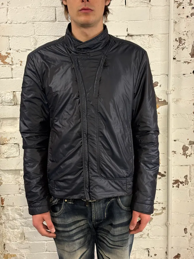 AW2008 Bikkembergs Navy Dual Zippers Nylon Jacket - Image 2