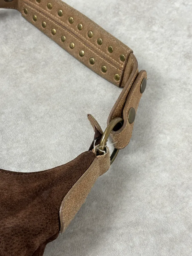 AW2008 Cavalli Brown Suede Leather Handle Bag - Image 11