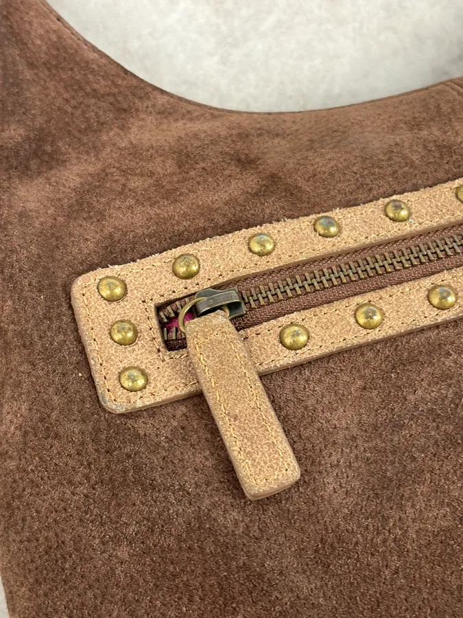 AW2008 Cavalli Brown Suede Leather Handle Bag - Image 12