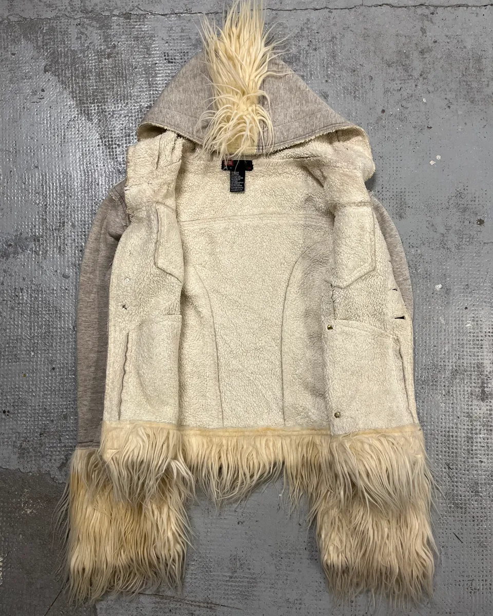 AW2008 Diesel Grey Faux Fur Trim Jacket - Image 10