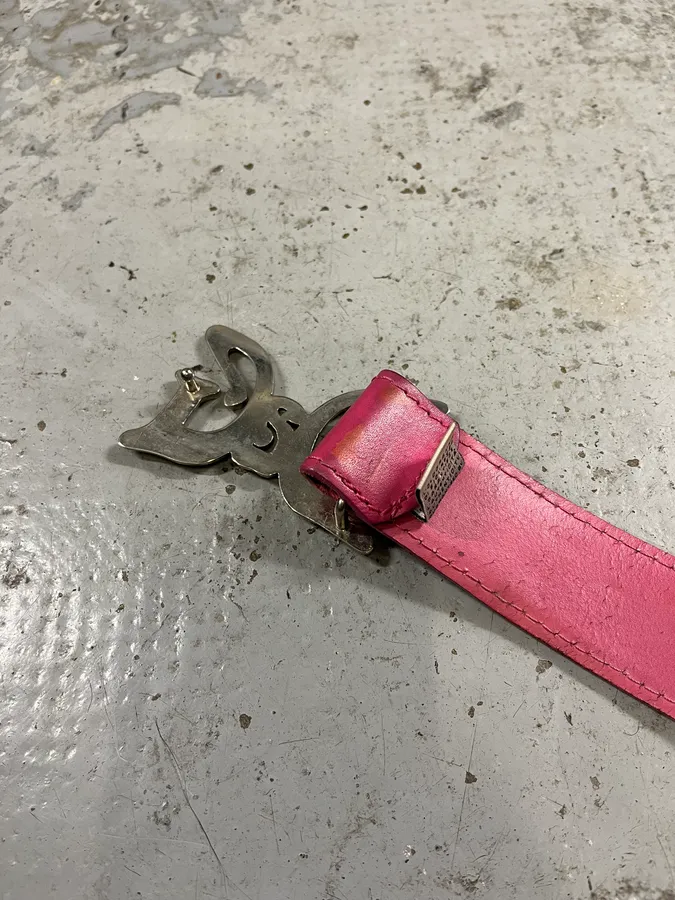 AW2008 Dolce & Gabbana Art Nouveau Pink Leather Belt - Image 6