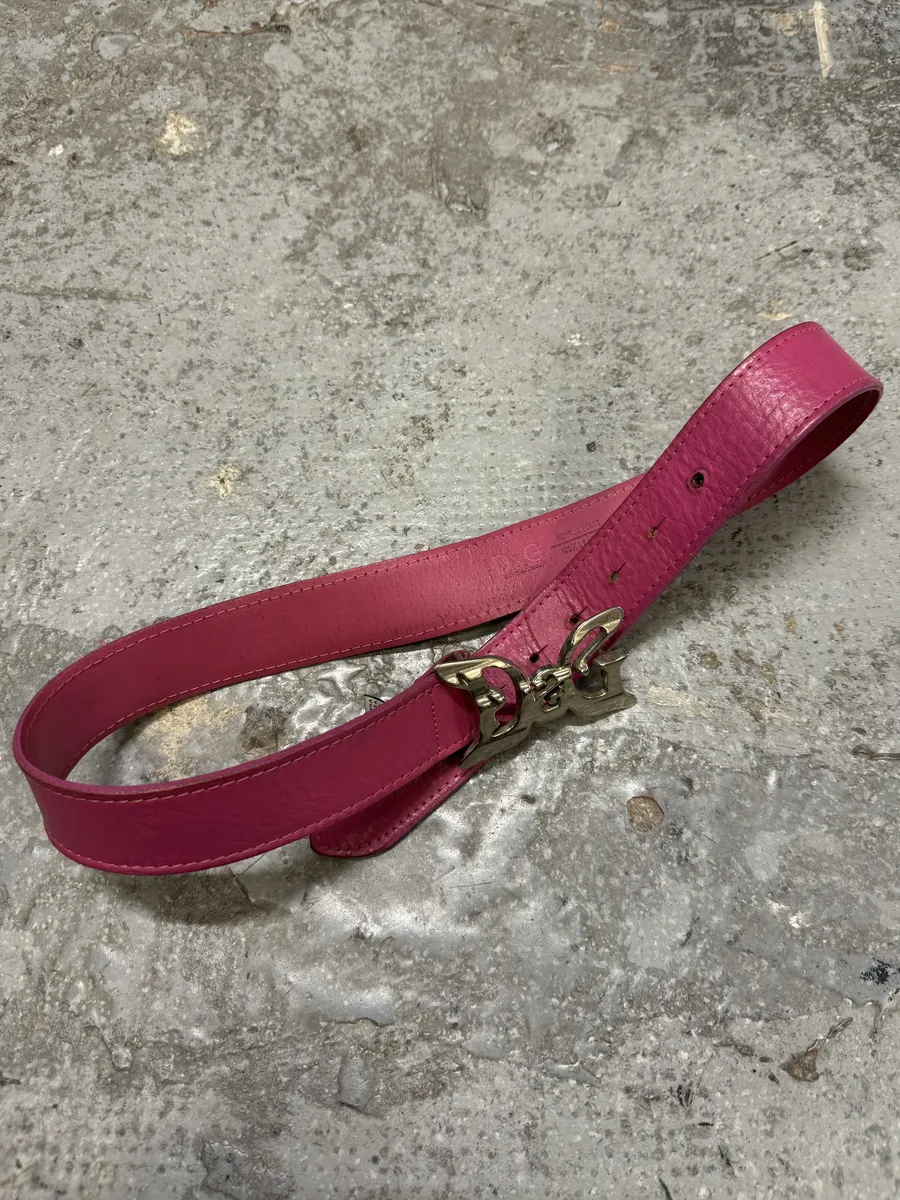 AW2008 Dolce & Gabbana Art Pink Leather Belt - Image 8