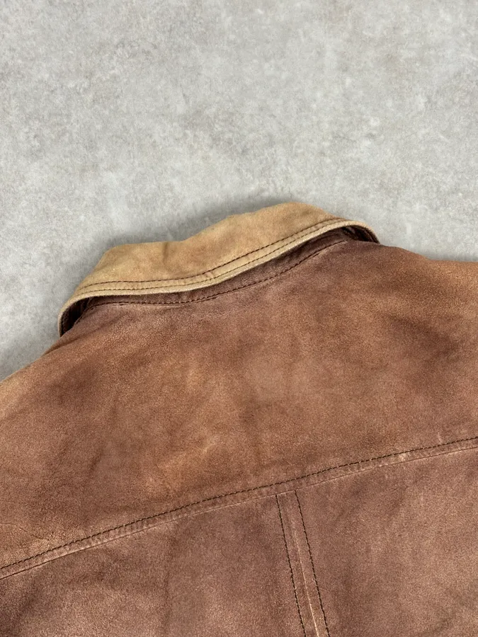 AW2008 Dolce & Gabbana Brown Perfored Aviator Classy Leather Jacket - Image 7