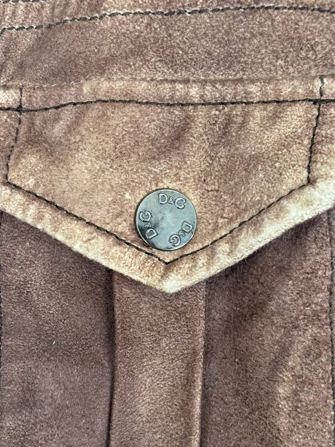 AW2008 Dolce & Gabbana Brown Perfored Aviator Classy Leather Jacket - Image 9