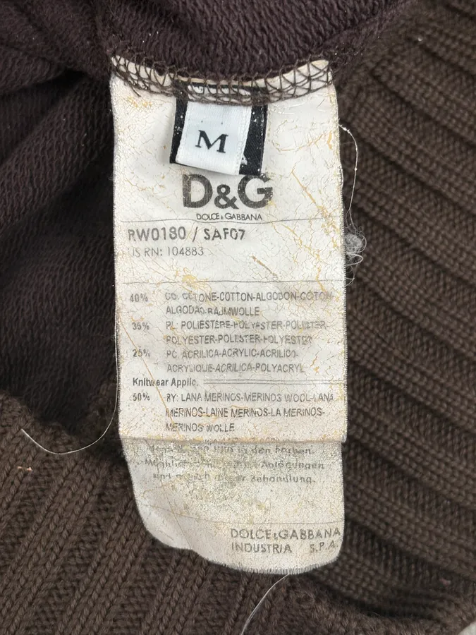 AW2008 Dolce & Gabbana Brown Wool Sherpa Lined Hoodie - Image 12