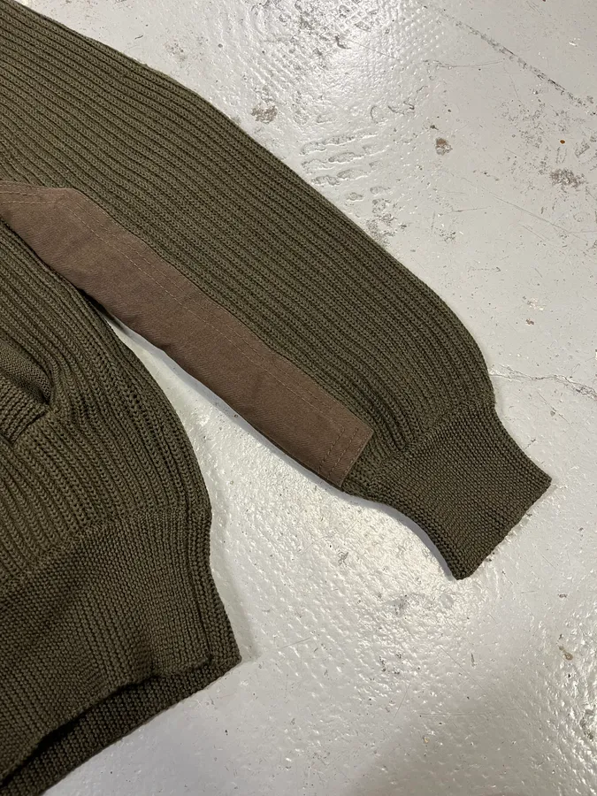 AW2008 Dolce & Gabbana Olive Green Wool & Military Canva Sweater - Image 6