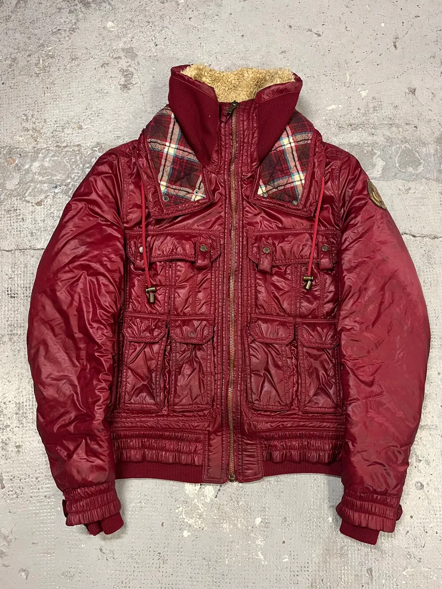 AW2008 Dolce & Gabbana Red Multi Pockets Cargo Puffer Jacket - Image 5