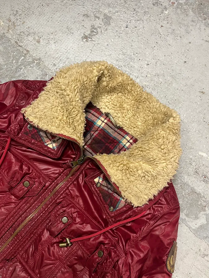 AW2008 Dolce & Gabbana Red Multi Pockets Cargo Puffer Jacket - Image 7