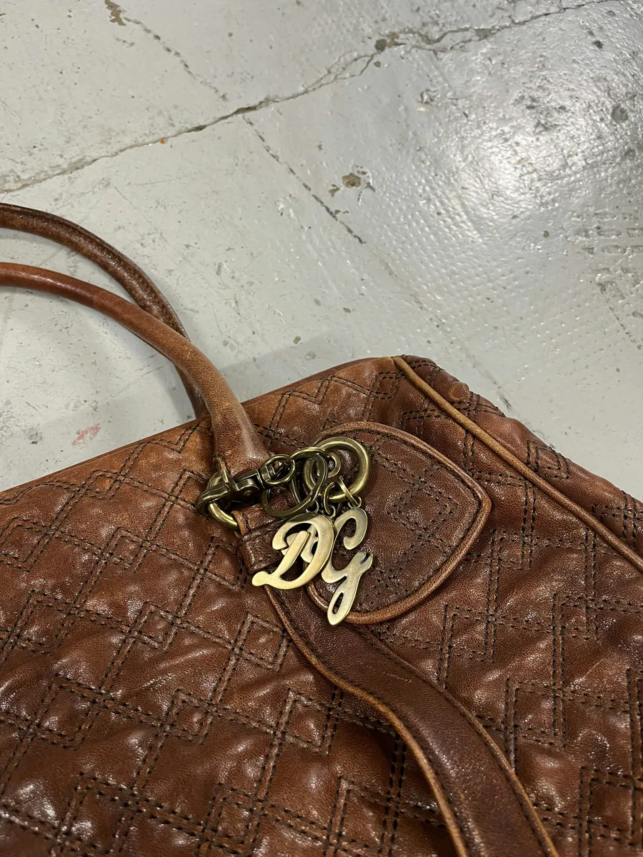 AW2008 Dolce & Gabbana Susanne Quilted Brown Leather Handle Bag - Image 5