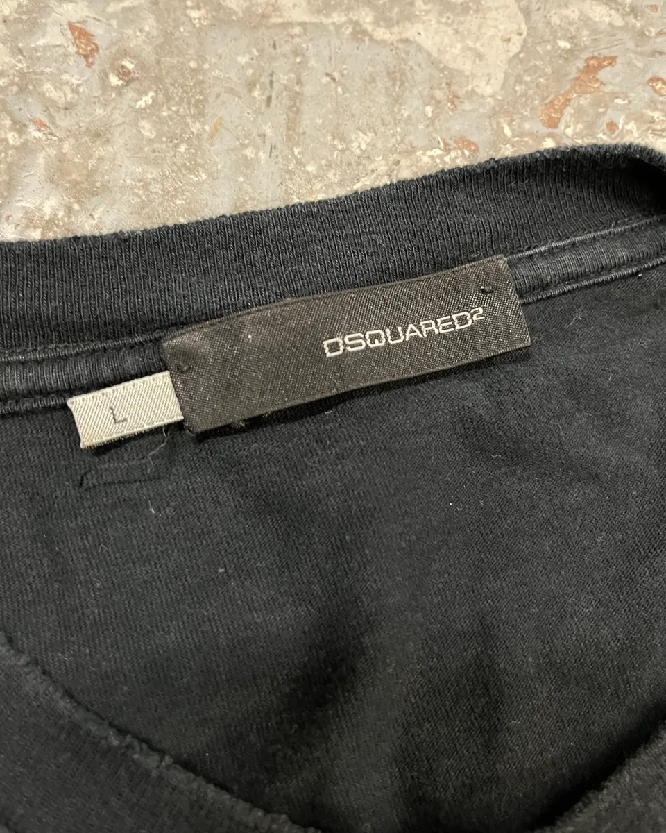AW2008 Dsquared2 Black & Blue Obscure Longsleeve T-Shirt - Image 9