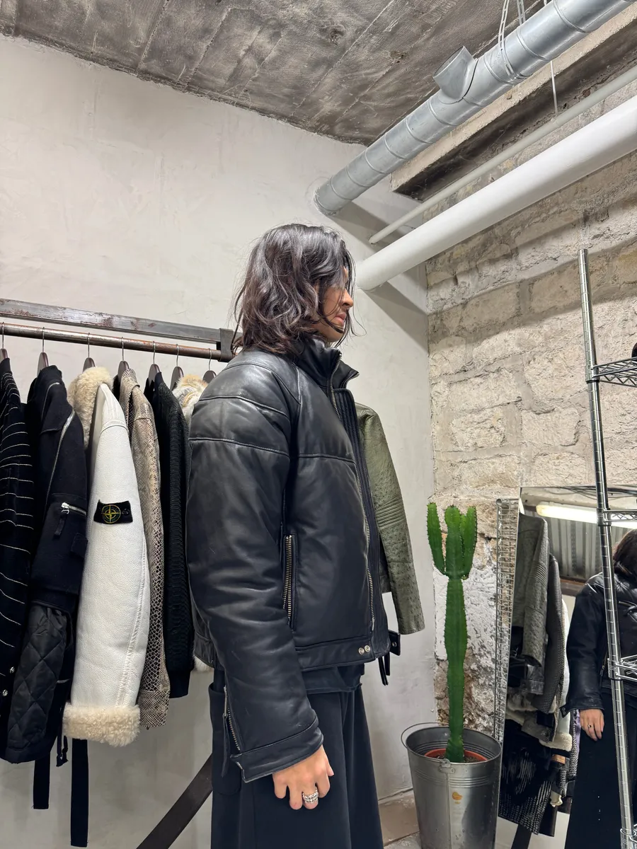 AW2008 Dsquared2 Puffer Black Leather Jacket - Image 12