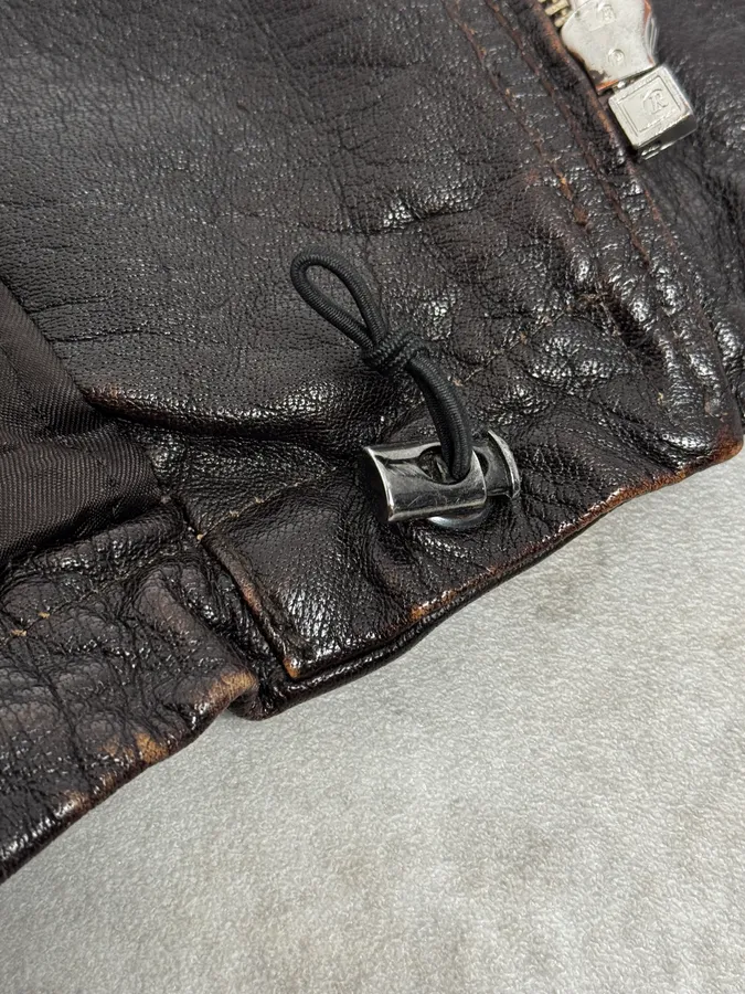 AW2008 Emporio Armani Brown Avant-Garde Fur Collar Leather Jacket - Image 11
