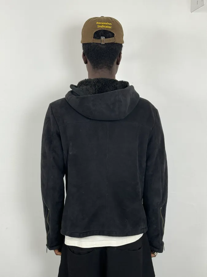 AW2008 Emporio Armani Hooded Soft Black Jacket - Image 3