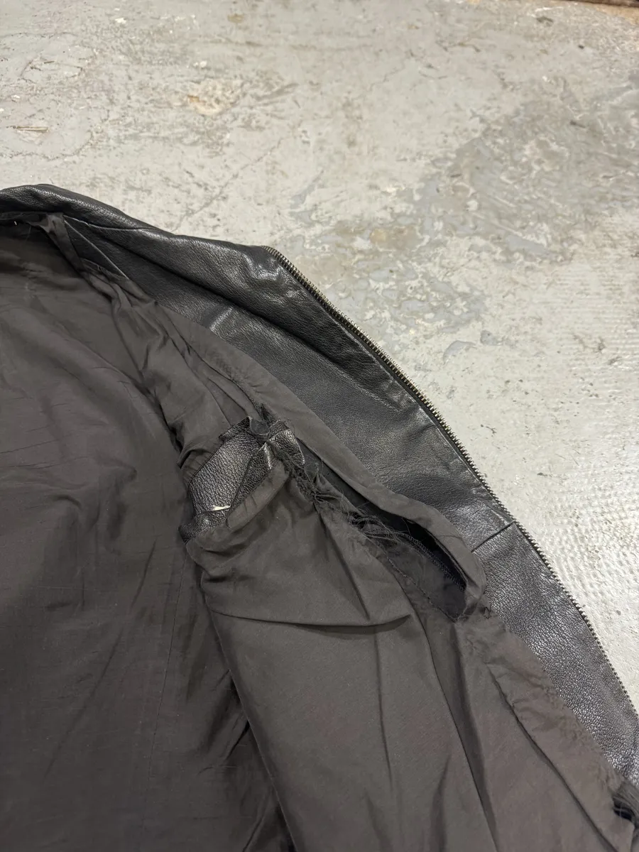 AW2008 Emporio Armani Multi Pockets Black Runway Biker Leather Jacket - Image 6