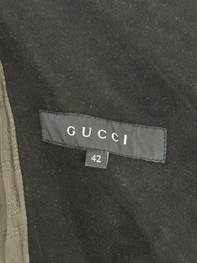 AW2008 Gucci Black Asymmetrical Elbow Patch Jacket by Frida Giannini - Image 10