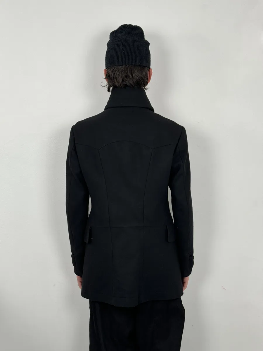 AW2008 Gucci Black Buttoned Classy Trench Coat - Image 3