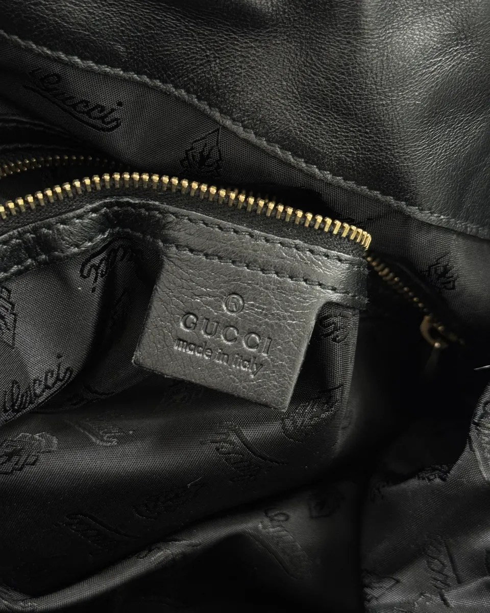AW2008 Gucci Black Karakul Indy Fur Bamboo Handle Bag - Image 11