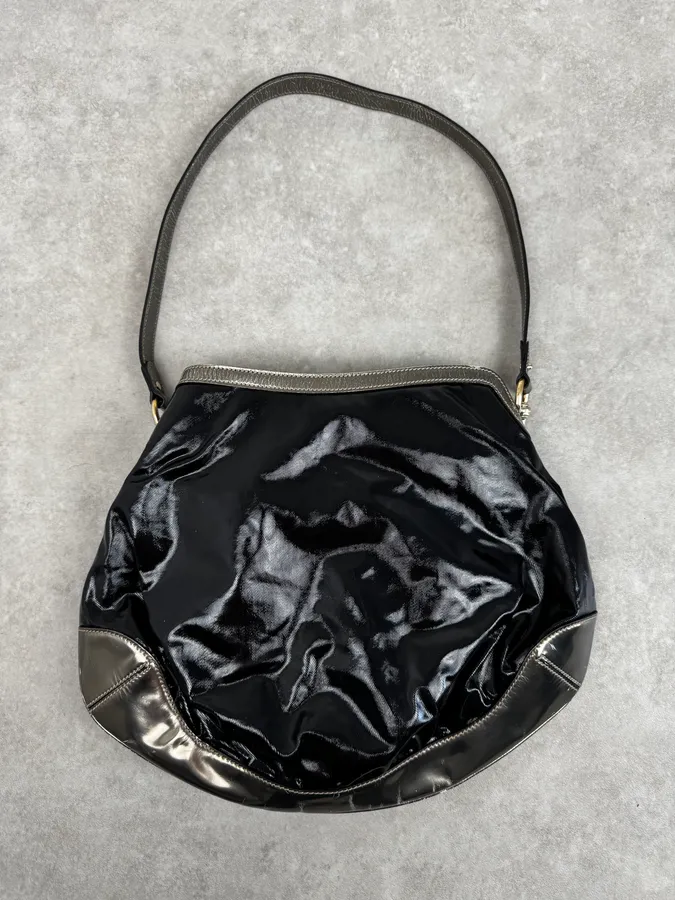 AW2008 Gucci Black & Silver Bamboo Painted Indy Handle Bag by Frida Giannini - Image 2
