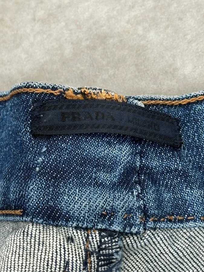 AW2008 Prada Blue Faded Tight Fit Denim Jeans - Image 9