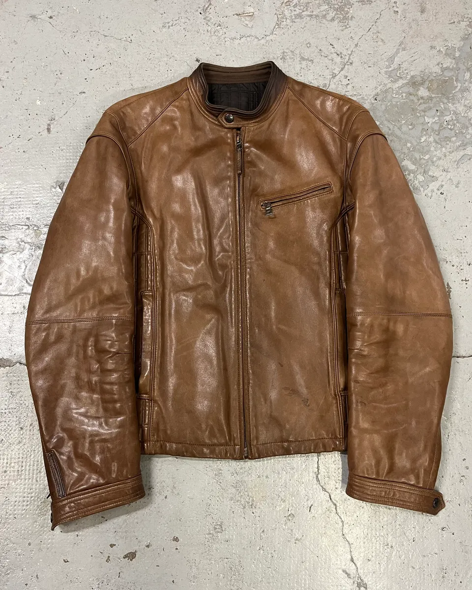 AW2008 Prada Camel Biker Leather Jacket