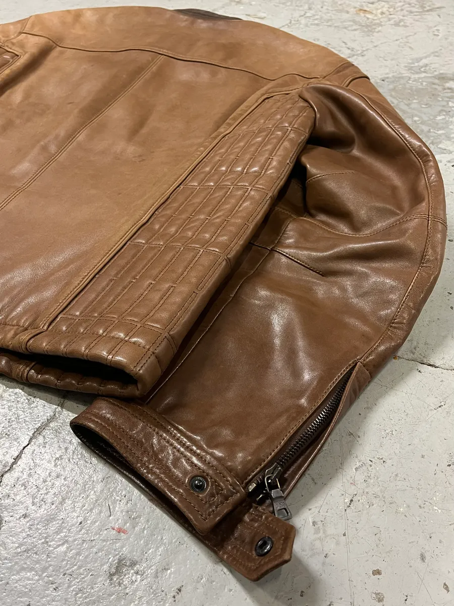 AW2008 Prada Camel Biker Leather Jacket - Image 6