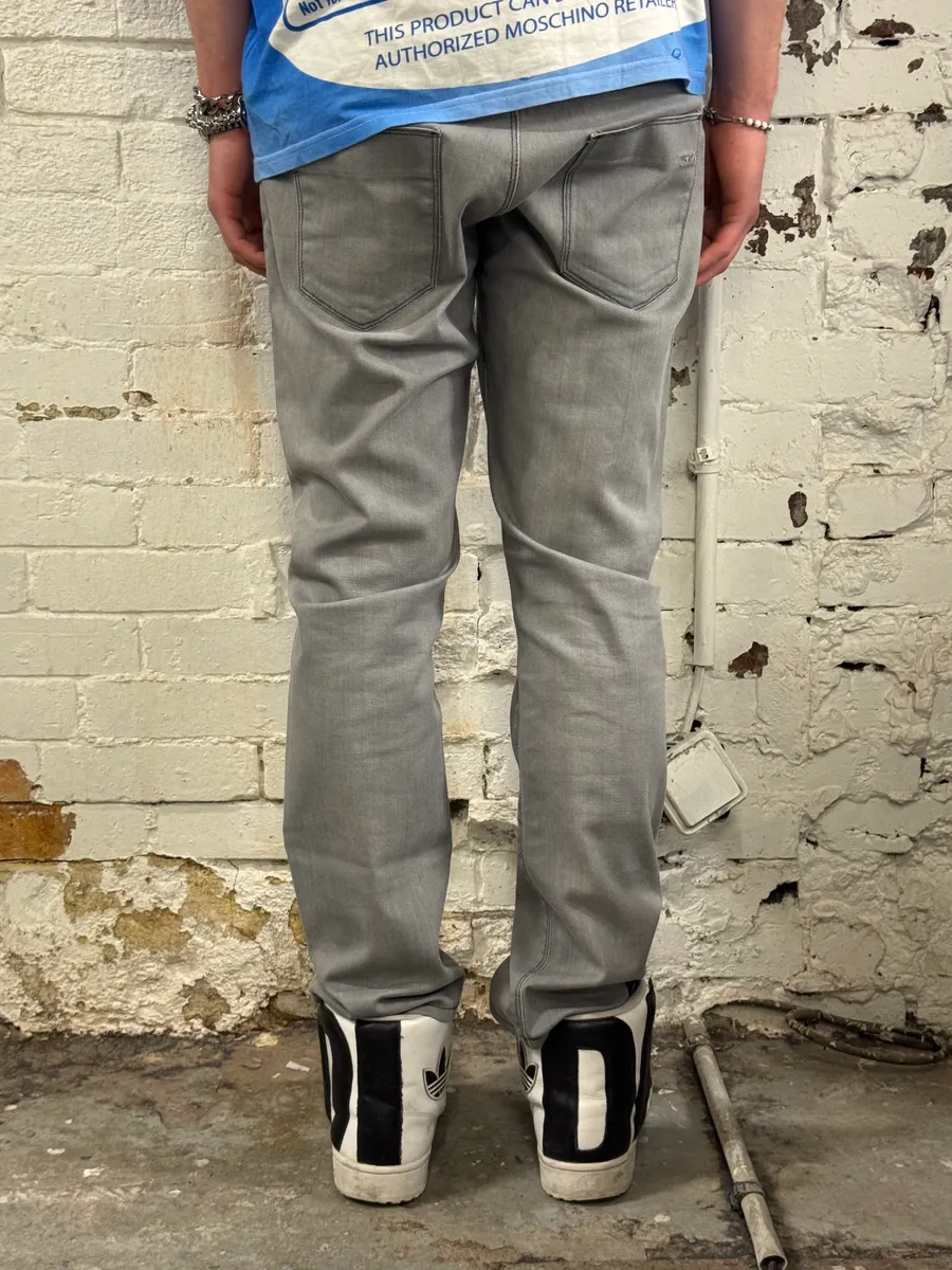 AW2008 Prada Grey Denim Tapered Fit Jeans - Image 4