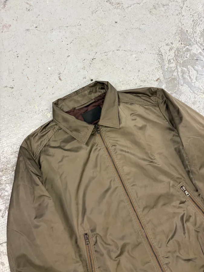 AW2008 Prada Light Olive Nylon Bomber Jacket - Image 5