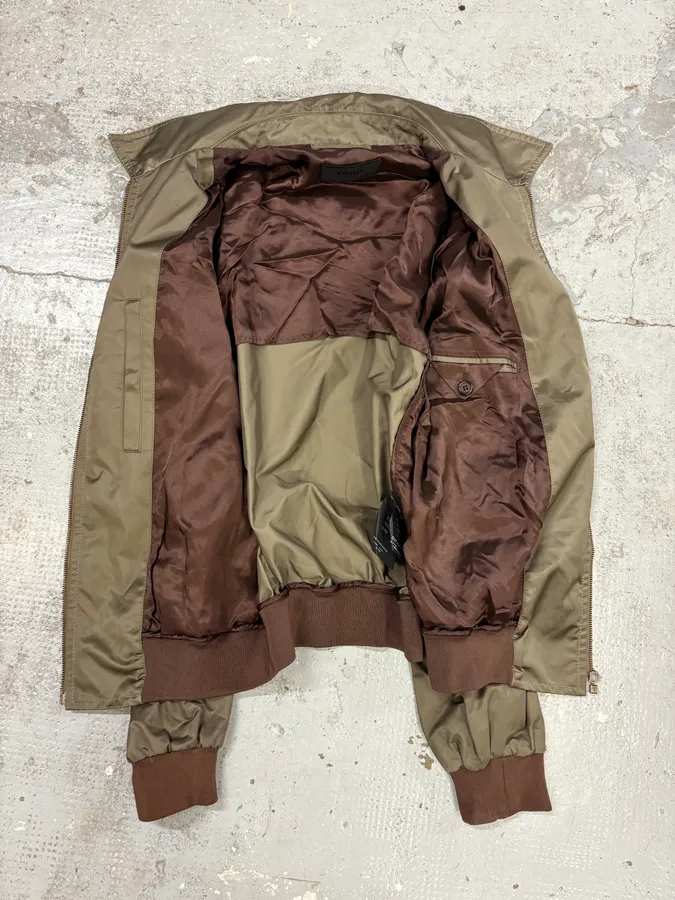 AW2008 Prada Light Olive Nylon Bomber Jacket - Image 7