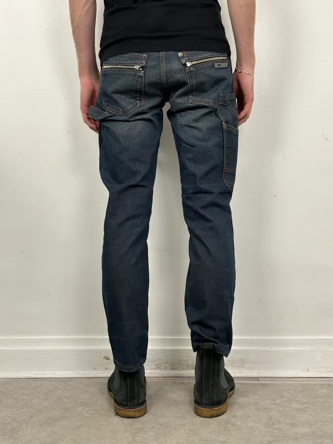 AW2008 Prada Navy Faded Denim Jeans - Image 4