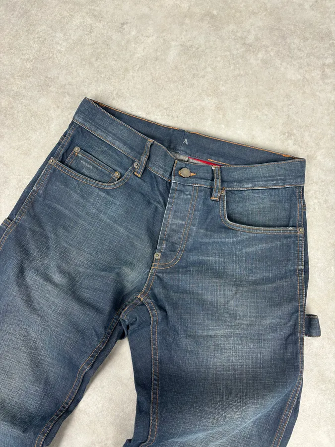 AW2008 Prada Navy Faded Denim Jeans - Image 5