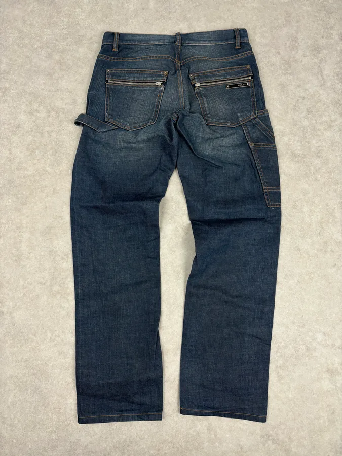 AW2008 Prada Navy Faded Denim Jeans - Image 6