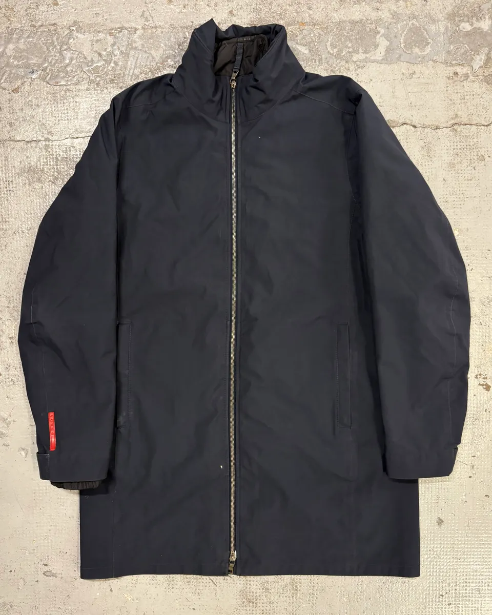 AW2008 Prada Navy Nylon Long Jacket