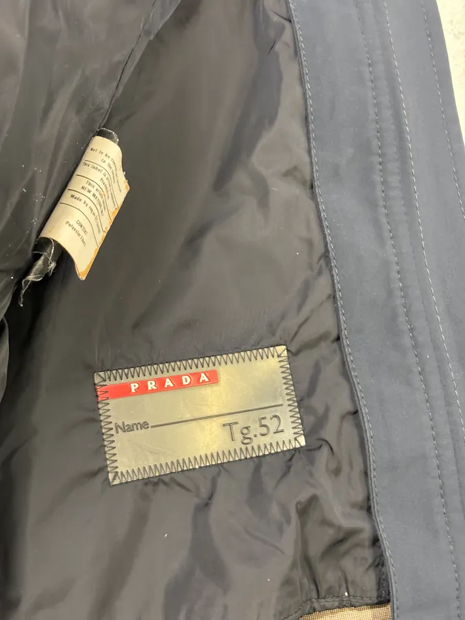 AW2008 Prada Navy Nylon Long Jacket - Image 9