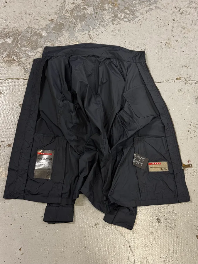 AW2008 Prada Navy Nylon Windbreaker Jacket - Image 7