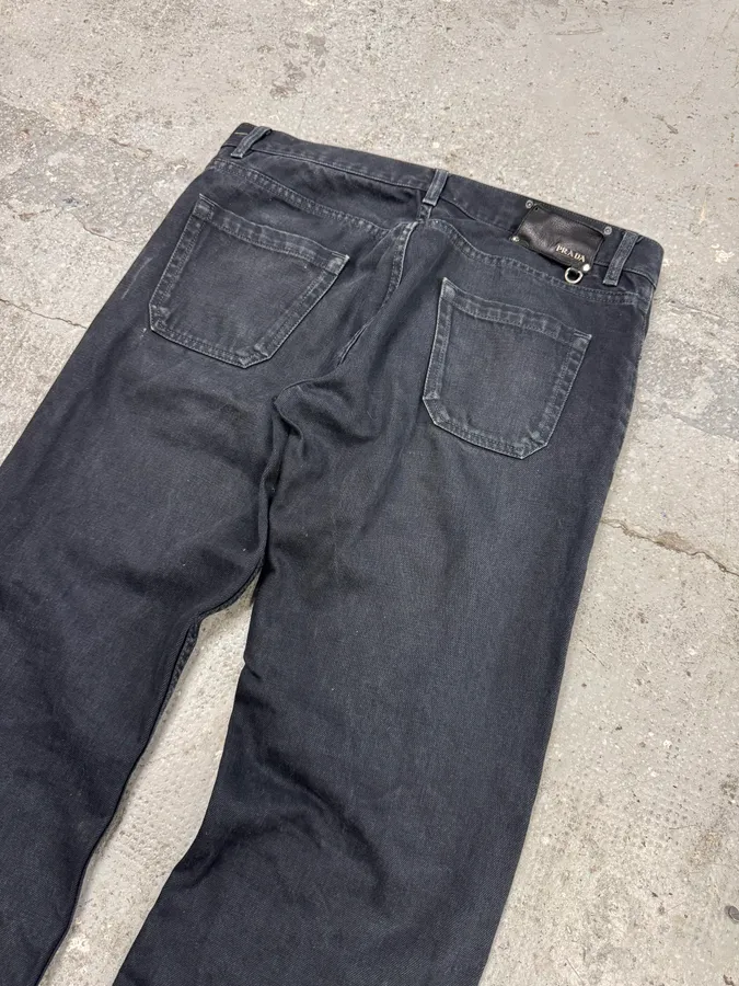 AW2008 Prada Raw Brut Grey Denim Jeans - Image 4
