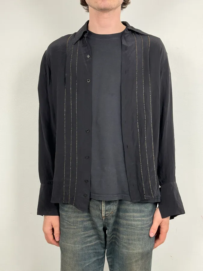 AW2008 Roberto Cavalli Ornament Black Light Classy Shirt - Image 2