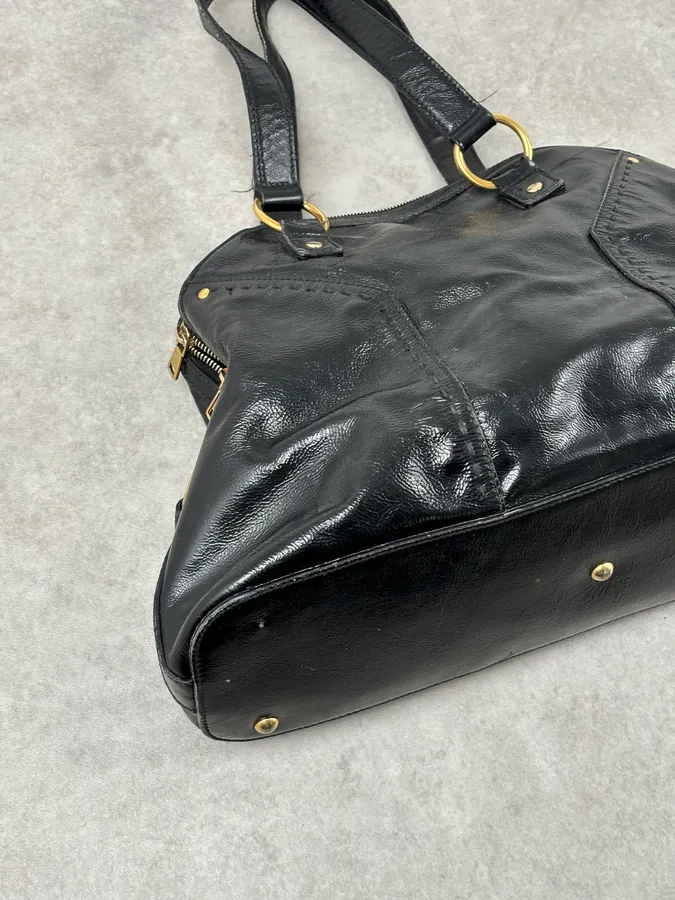 AW2008 Saint Laurent Black Leather Muse Handle Bag - Image 10