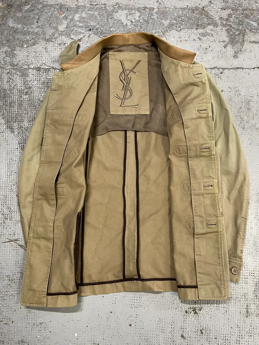 AW2008 Yves Saint Laurent Beige Officer Napoleon Jacket - Image 8
