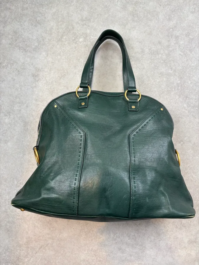 AW2008 Yves Saint Laurent Muse Dark Green Leather Handle Bag - Image 10