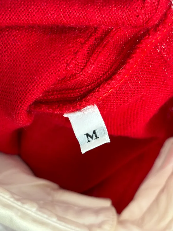 AW2009 Bikkembergs Red V-Neck Wool Collar Sweater - Image 8