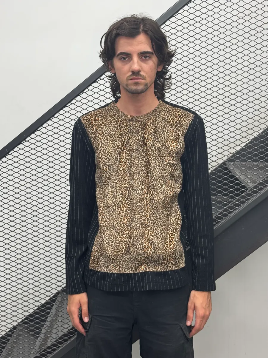 AW2009 Comme des Garçons Homme Plus Leopard Faux Fur Sweater - Image 2