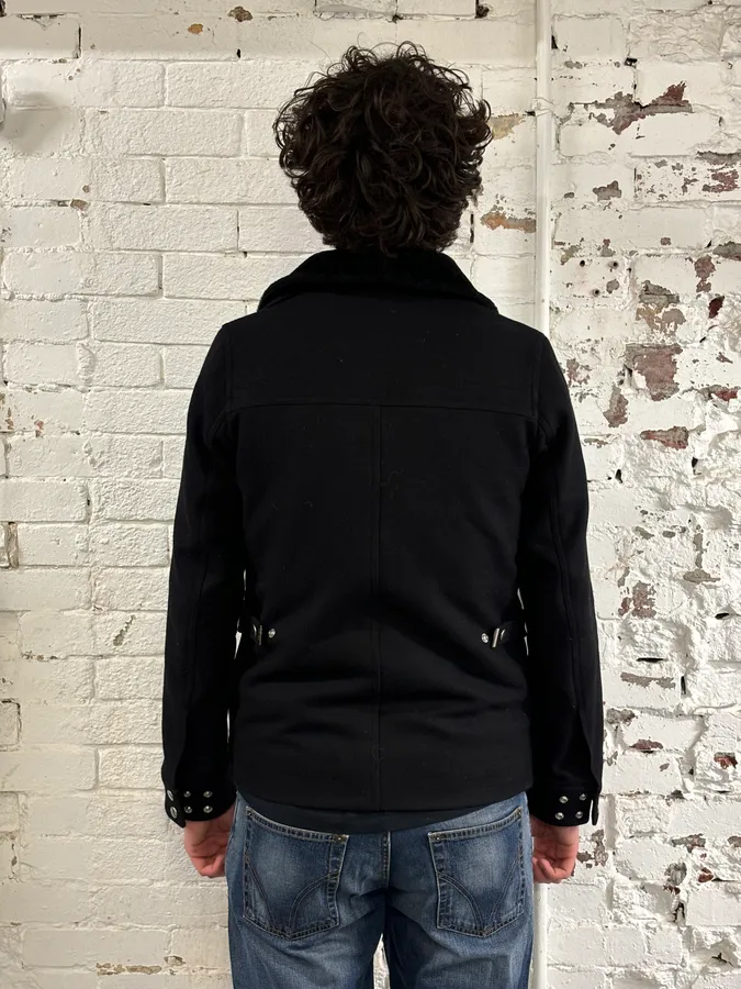 AW2009 Dior Black Wool Multi-Pocket Classy Coat by Kris Van Assche - Image 3
