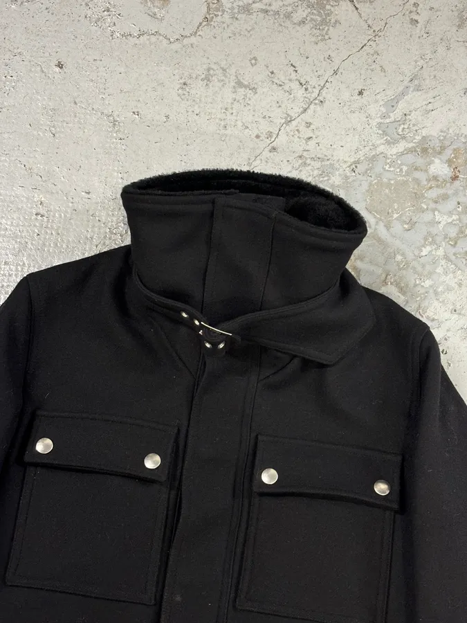 AW2009 Dior Black Wool Multi-Pocket Classy Coat by Kris Van Assche - Image 6