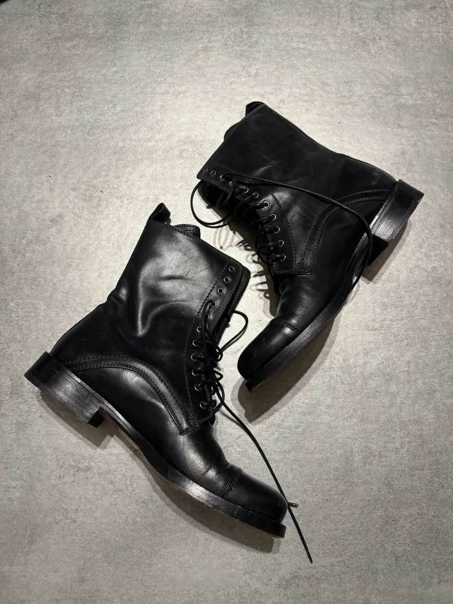AW2009 Dolce & Gabbana Black High Combat Naval Boots - Image 3