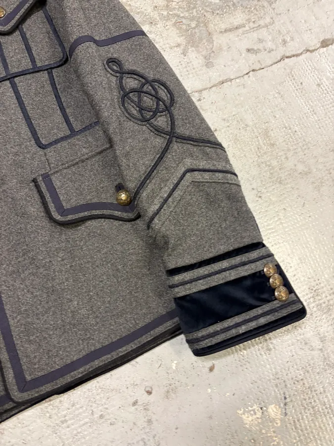 AW2009 Dolce & Gabbana Grey & Navy Napoleon Officer Wool Jacket - Image 9