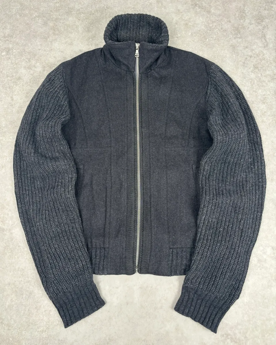 AW2009 Dolce & Gabbana Grey Wool Knit Collar Jacket
